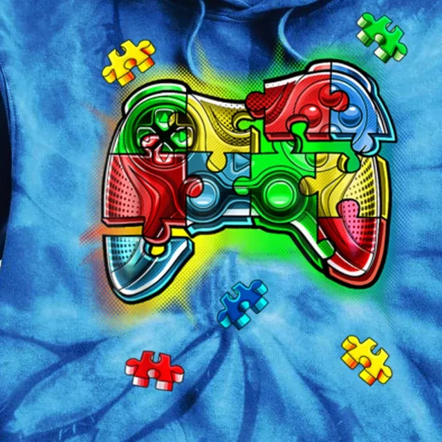 Autism Gamer Controller Tie Dye Hoodie