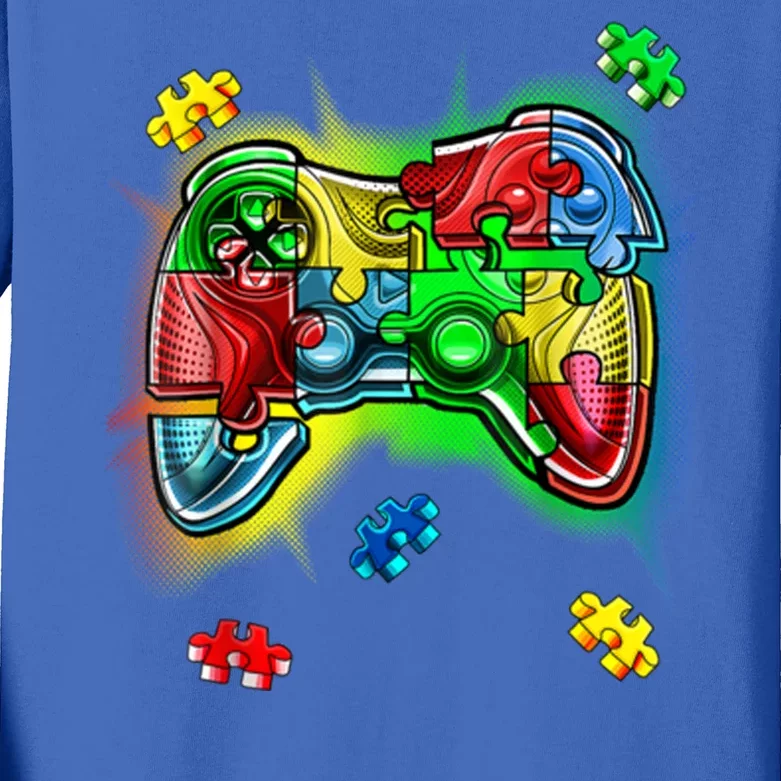 Autism Gamer Controller Kids Long Sleeve Shirt