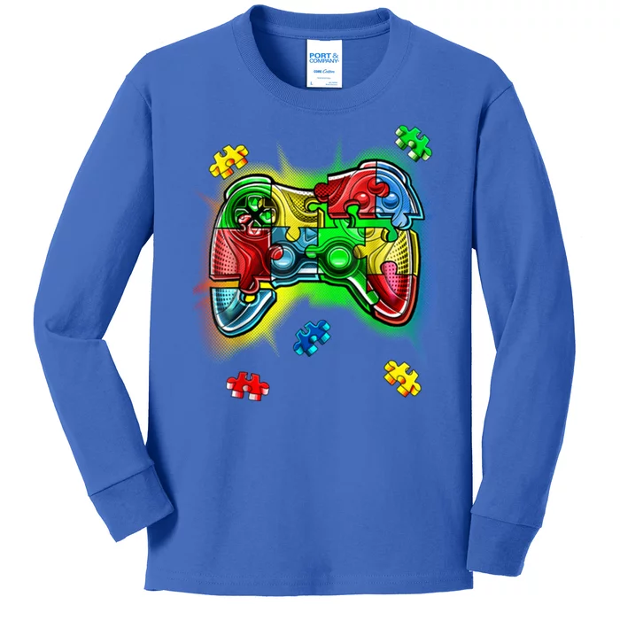 Autism Gamer Controller Kids Long Sleeve Shirt