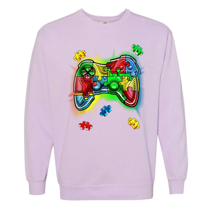 Autism Gamer Controller Garment-Dyed Sweatshirt