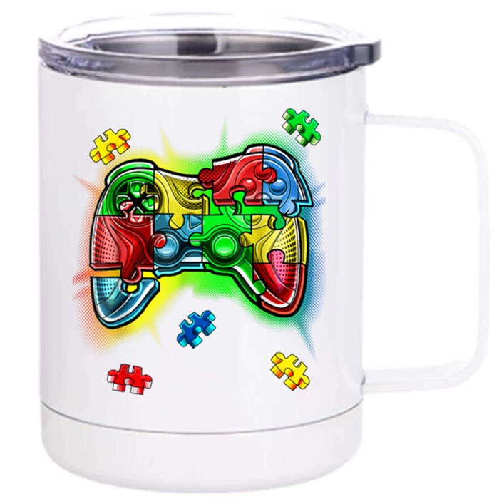 Autism Gamer Controller Front & Back 12oz Stainless Steel Tumbler Cup