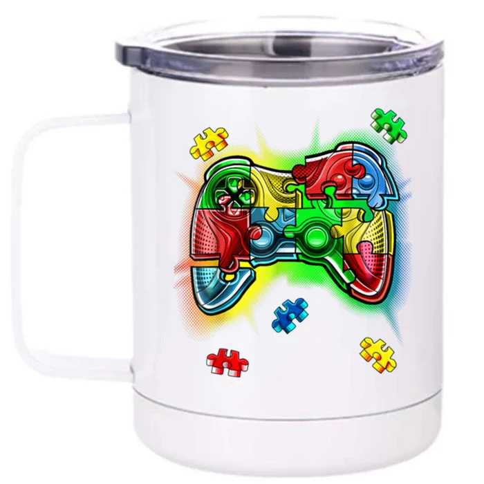 Autism Gamer Controller Front & Back 12oz Stainless Steel Tumbler Cup