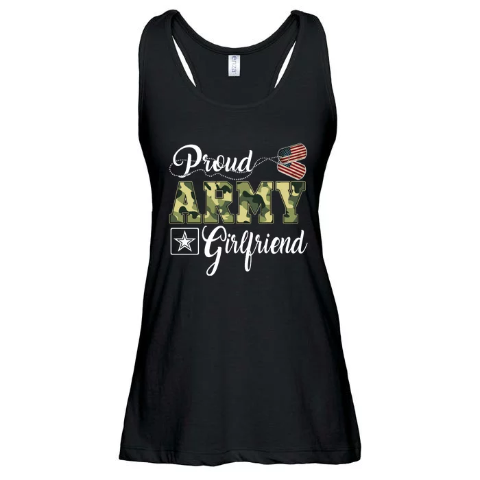 Army Girlfriend Camo Dog Tag Gift Ladies Essential Flowy Tank