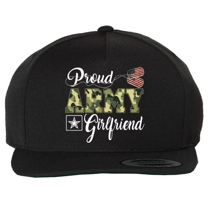 Army Girlfriend Camo Dog Tag Gift Wool Snapback Cap