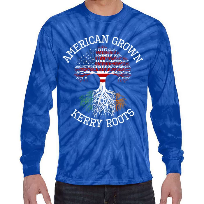 American Grown Co Kerry Irish Roots Ireland Heritage Cute Gift Tie-Dye Long Sleeve Shirt