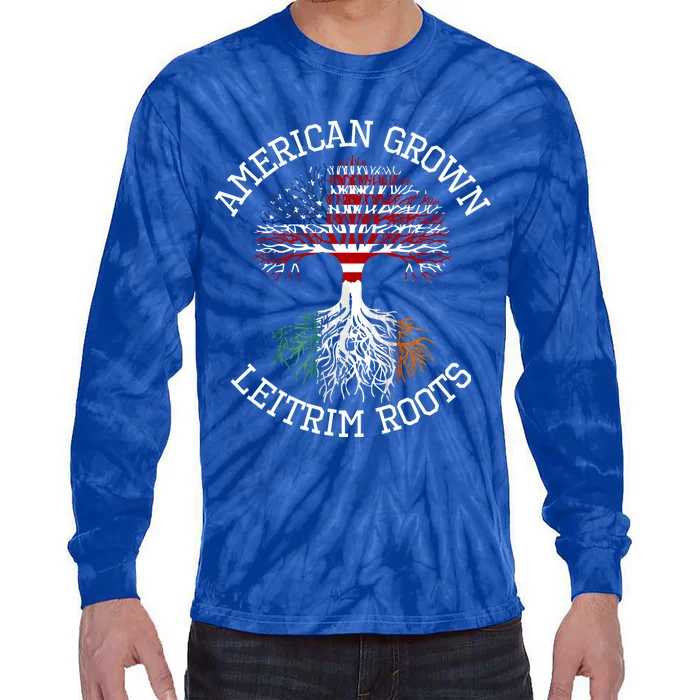 American Grown Co Leitrim Irish Roots Ireland Heritage Gift Tie-Dye Long Sleeve Shirt