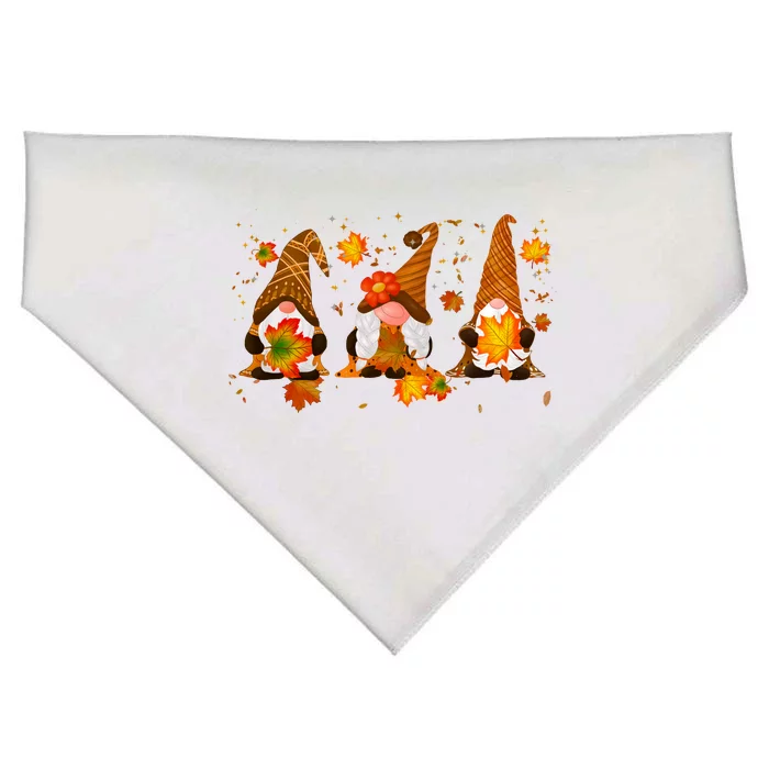 Autumn Gnome Cute Fall Lover USA-Made Doggie Bandana