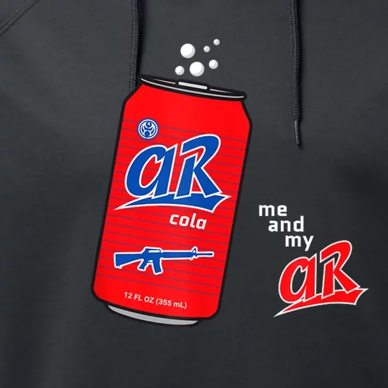 AR15 Gun Cola Parody Soda Performance Fleece Hoodie