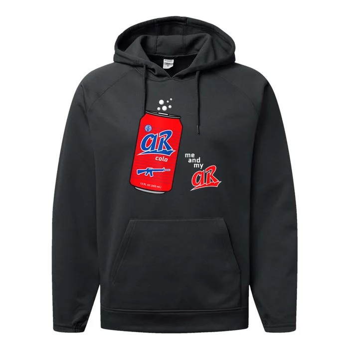 AR15 Gun Cola Parody Soda Performance Fleece Hoodie