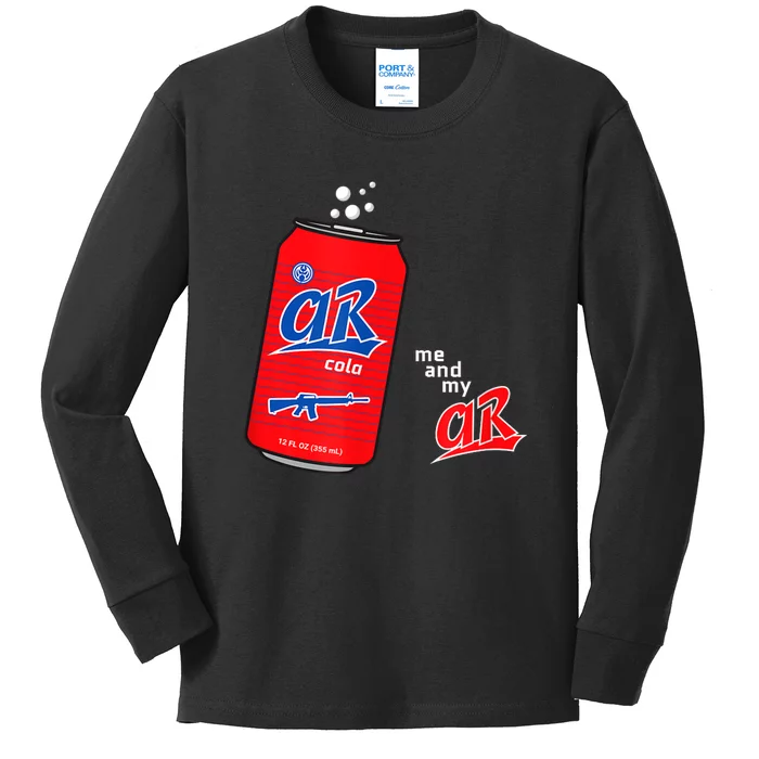 AR15 Gun Cola Parody Soda Kids Long Sleeve Shirt