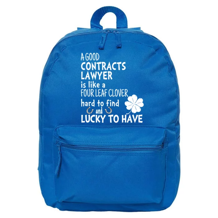 A Good Contracts Lawyer Is Like A 4 Leaf Clover St Patricks Gift 16 in Basic Backpack