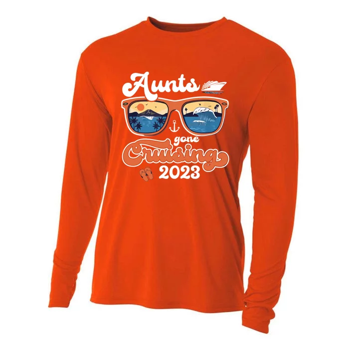 Aunts Gone Cruising Family Cruise Squad Vacation Quote Gift Cooling Performance Long Sleeve Crew