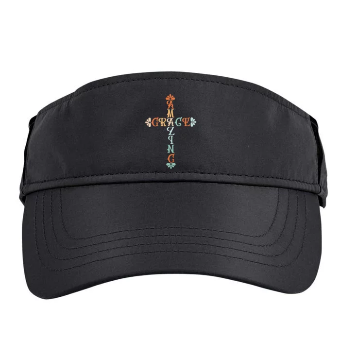 Amazing Grace, Christian Tees, Grace To Jesus, Religious Adult Drive Performance Visor