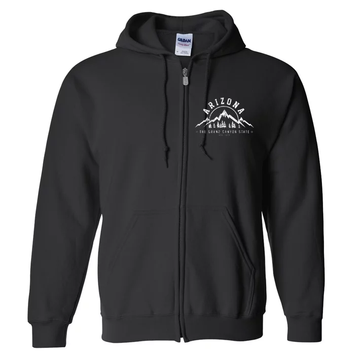 Arizona Grand Canyon State Est 1912 Mountains Nature Gift Full Zip Hoodie