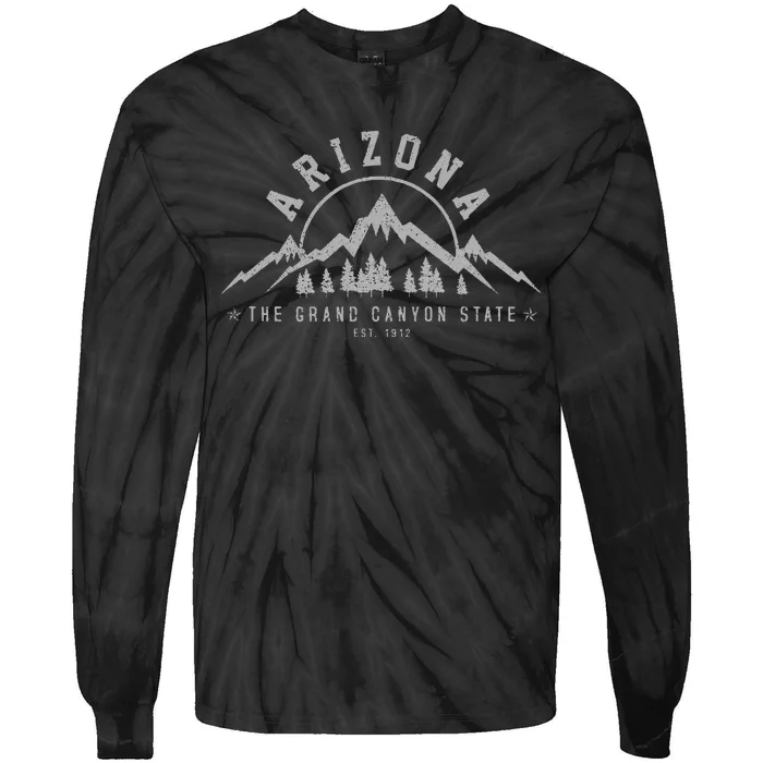 Arizona Grand Canyon State Est. 1912 Mountains Nature Gift Tie-Dye Long Sleeve Shirt