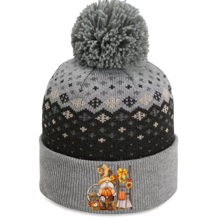 Autumn Gnome Cute Fall Season The Baniff Cuffed Pom Beanie