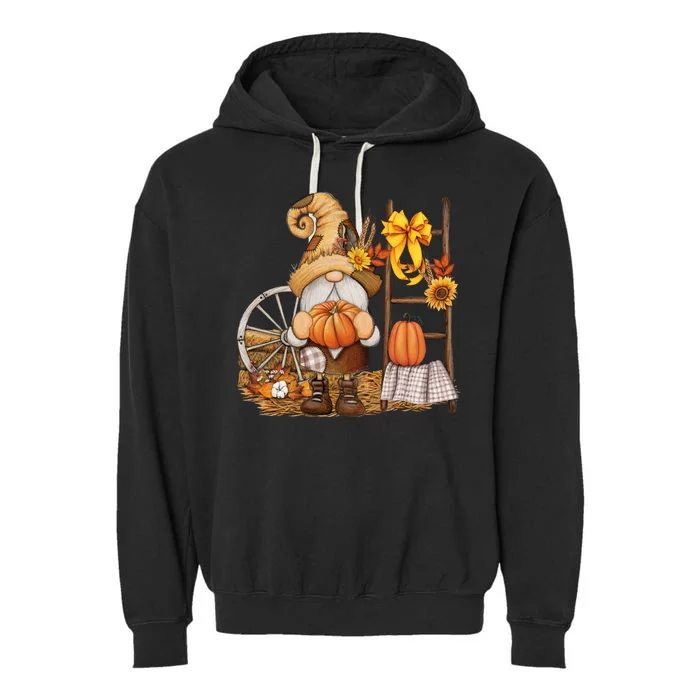 Autumn Gnome Cute Fall Season Garment-Dyed Fleece Hoodie