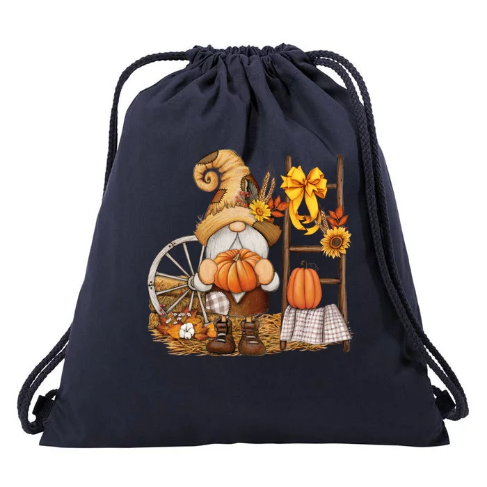 Autumn Gnome Cute Fall Season Drawstring Bag