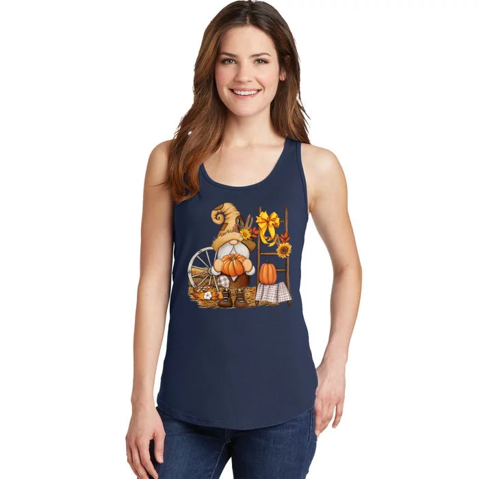 Autumn Gnome Cute Fall Season Ladies Essential Tank