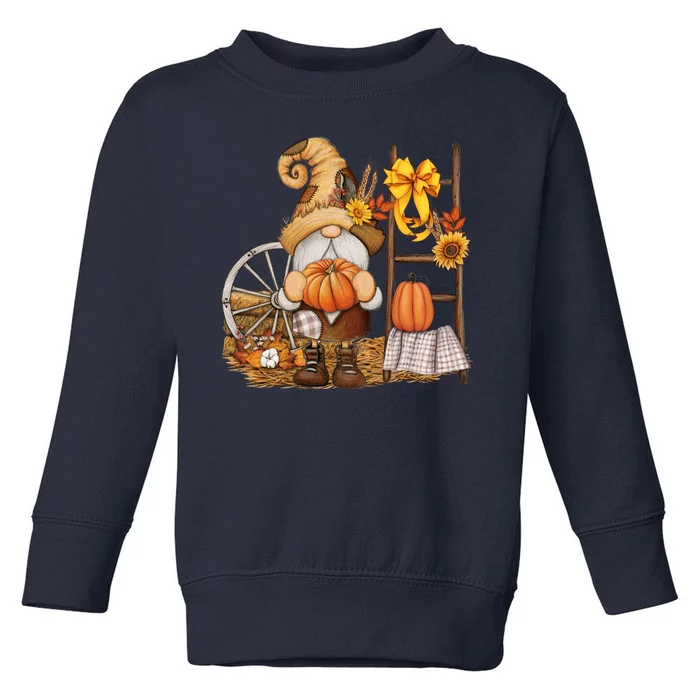 Autumn Gnome Cute Fall Season Toddler Sweatshirt