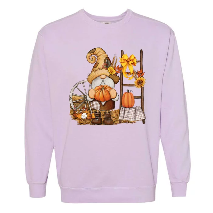 Autumn Gnome Cute Fall Season Garment-Dyed Sweatshirt