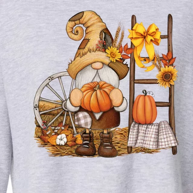 Autumn Gnome Cute Fall Season Cropped Pullover Crew