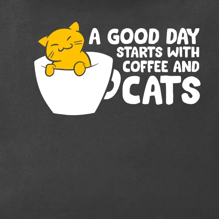 A Good Day Starts With Coffee And Cats Zip Tote Bag