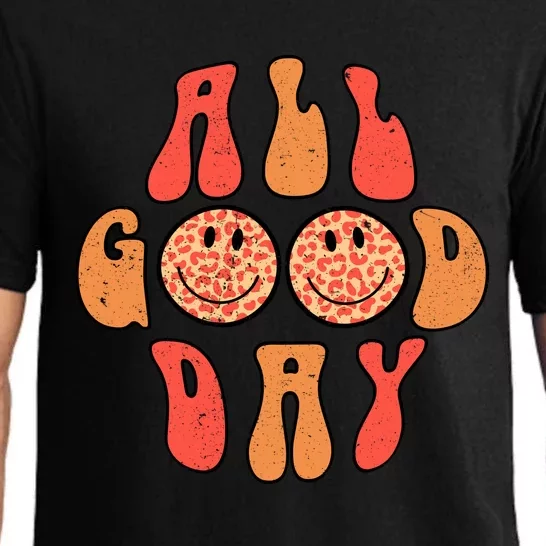 All Good Day Positive Slogan Happy Emoticon Motivational Quote Pajama Set