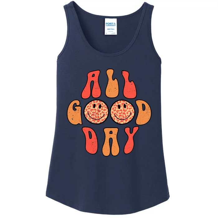 All Good Day Positive Slogan Happy Emoticon Motivational Quote Ladies Essential Tank