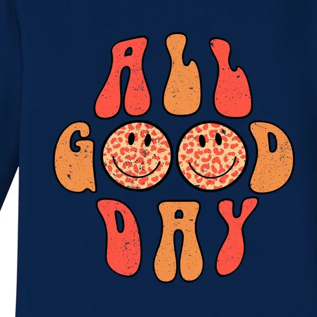 All Good Day Positive Slogan Happy Emoticon Motivational Quote Baby Long Sleeve Bodysuit