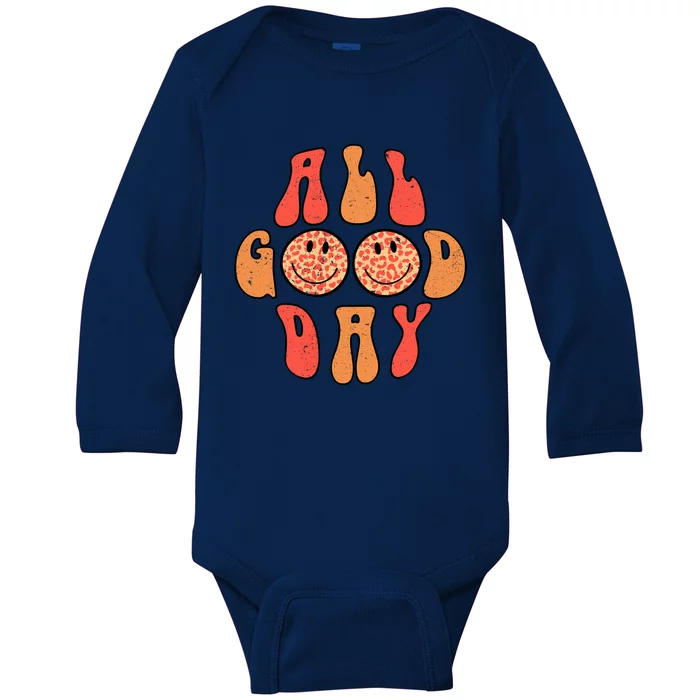 All Good Day Positive Slogan Happy Emoticon Motivational Quote Baby Long Sleeve Bodysuit