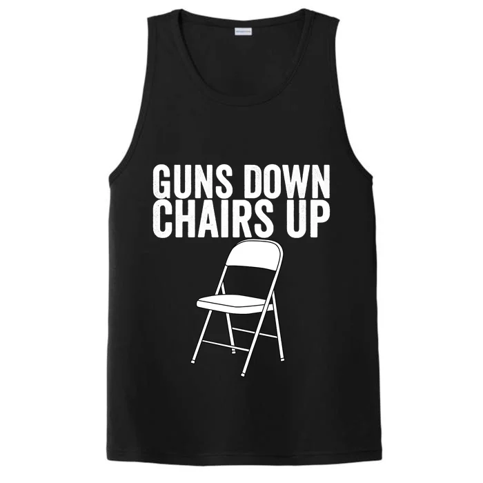 Alabama Guns Down Chairs Up Funny White Folding Chairs Fight Performance Tank