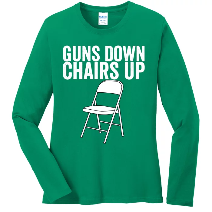 Alabama Guns Down Chairs Up Funny White Folding Chairs Fight Ladies Long Sleeve Shirt