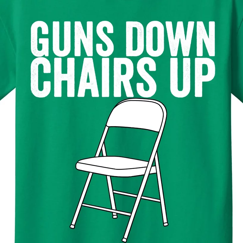 Alabama Guns Down Chairs Up Funny White Folding Chairs Fight Kids T-Shirt