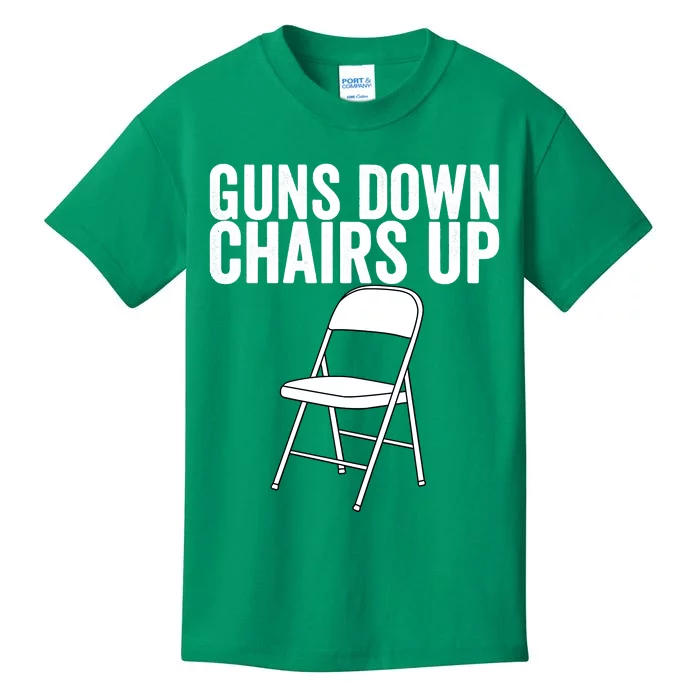 Alabama Guns Down Chairs Up Funny White Folding Chairs Fight Kids T-Shirt