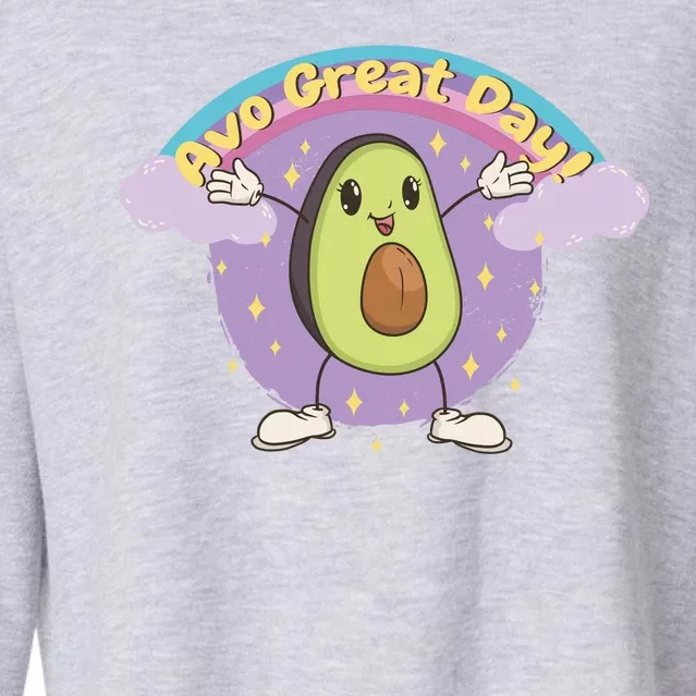 Avo Great Day Avocado Cropped Pullover Crew