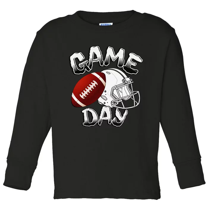 Awesome Game Day Football American Football Season Toddler Long Sleeve Shirt