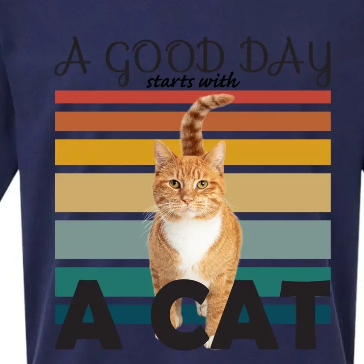 A Good Day Starts With Cat Sueded Cloud Jersey T-Shirt