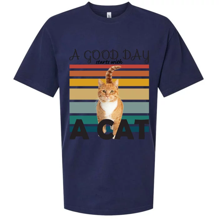 A Good Day Starts With Cat Sueded Cloud Jersey T-Shirt