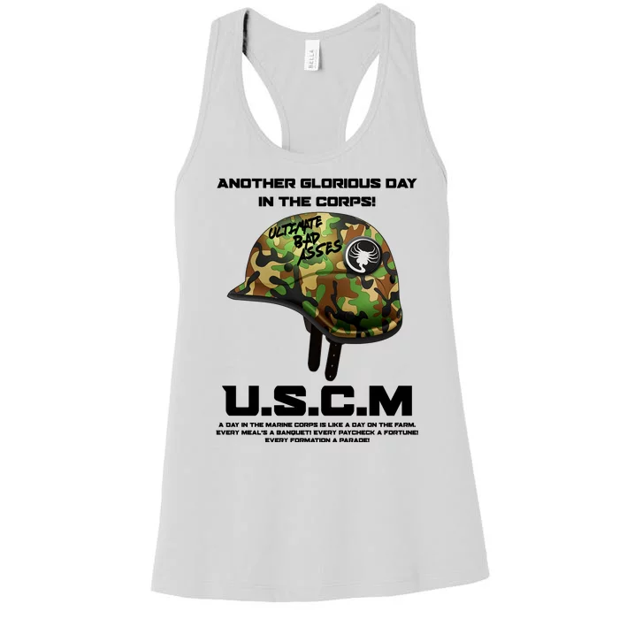 Another Glorious Day In The Corps USCM Ultimate Bad Asses Women's Racerback Tank