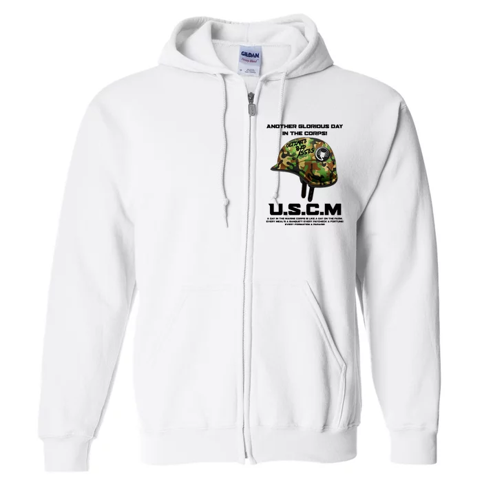 Another Glorious Day In The Corps USCM Ultimate Bad Asses Full Zip Hoodie