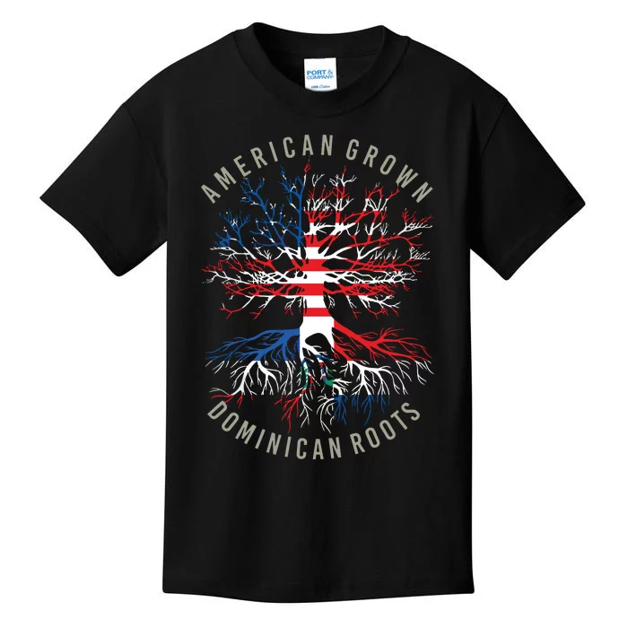 American Grown Dominican Roots Usa Republic Flag Heritage Kids T-Shirt