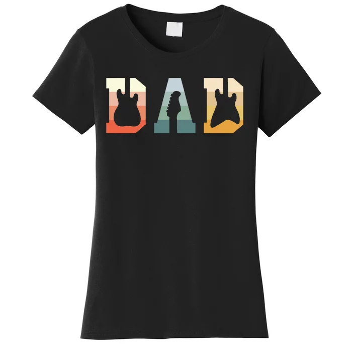 Acoustic Guitar Dad Guitarist Musical Instrument Musician Women's T-Shirt