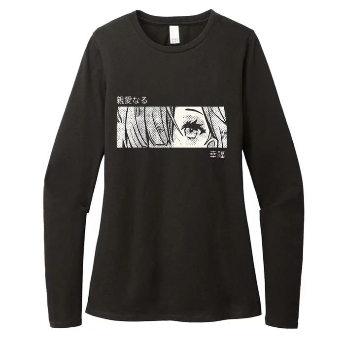 Anime Girl Eyes Japan Culture Art Japanese Aesthetic Womens CVC Long Sleeve Shirt