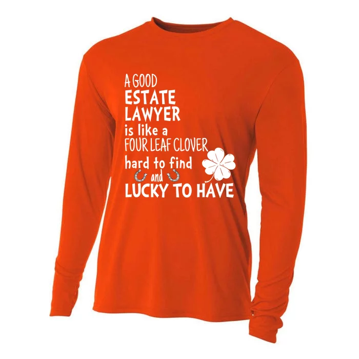 A Good Estate Lawyer Is Like A 4 Leaf Clover St Patricks Gift Cooling Performance Long Sleeve Crew