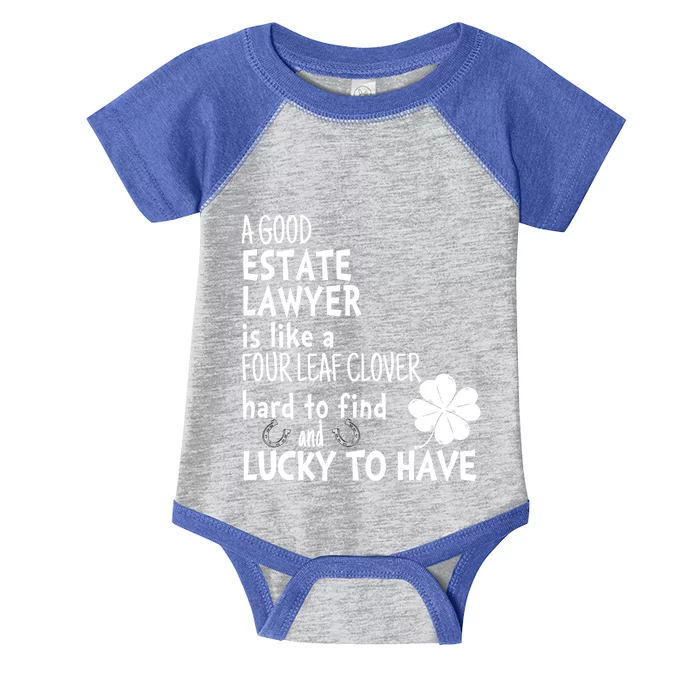 A Good Estate Lawyer Is Like A 4 Leaf Clover St Patricks Gift Infant Baby Jersey Bodysuit