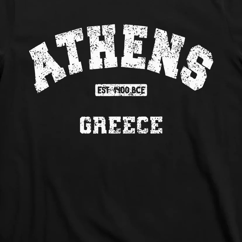 Athens Greece Est. 1400 Bce Athletic Style Distressed T-Shirt