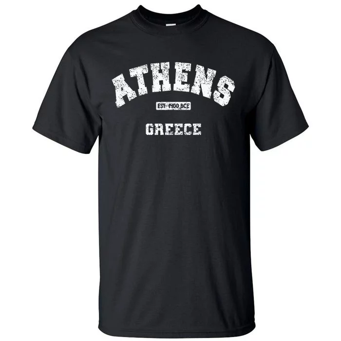 Athens Greece Est. 1400 Bce Athletic Style Distressed Tall T-Shirt