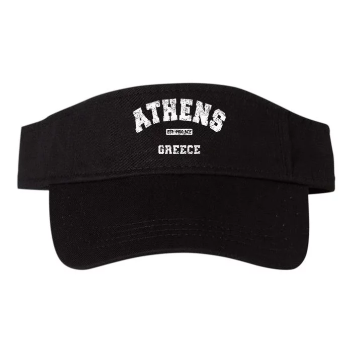 Athens Greece Est. 1400 Bce Athletic Style Distressed Valucap Bio-Washed Visor