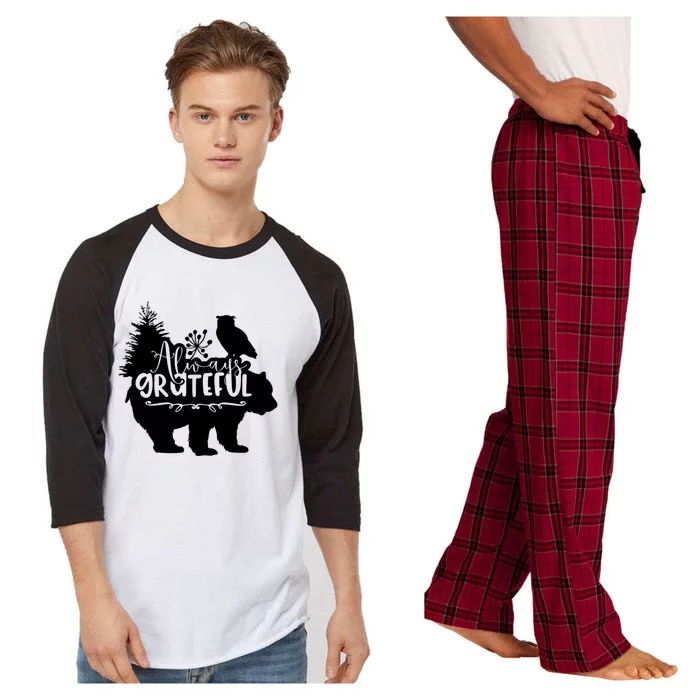 Always Grateful: Embrace NatureS Beauty With The Bear Great Gift Raglan Sleeve Pajama Set